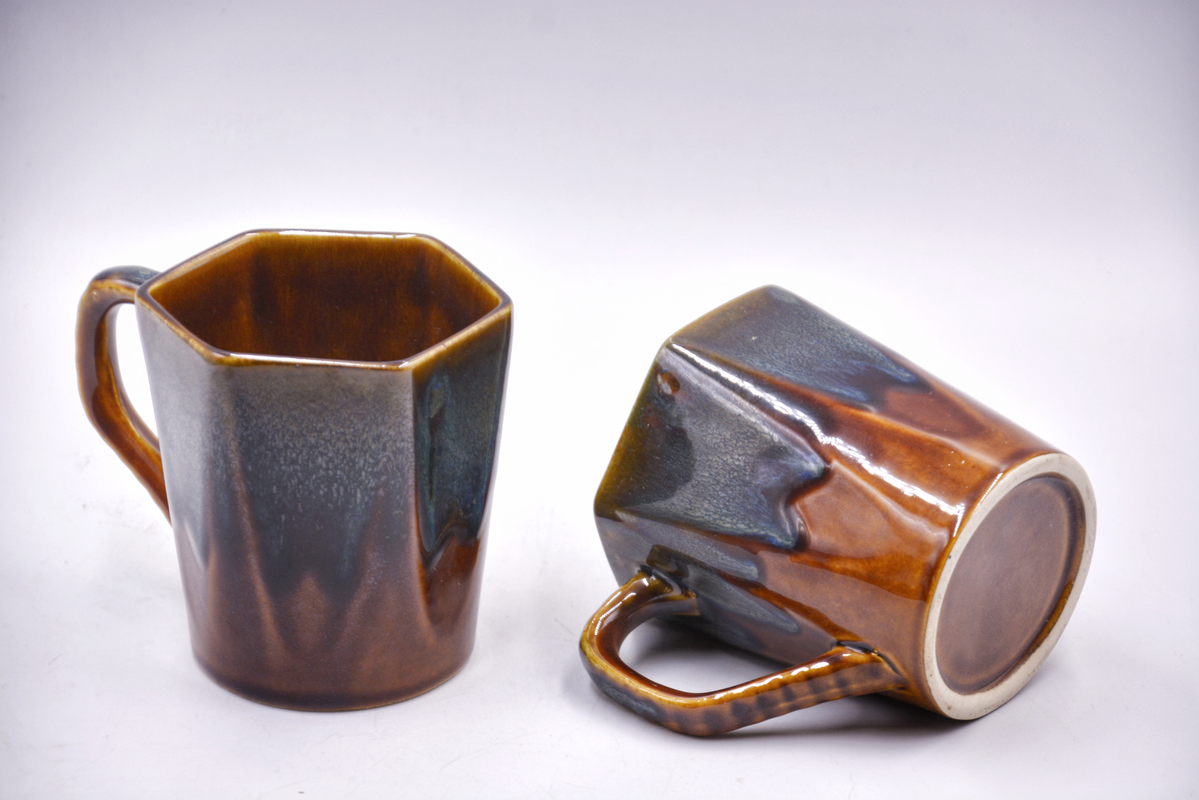 Handmade Ceramic Studio Pottery Fire Mugs