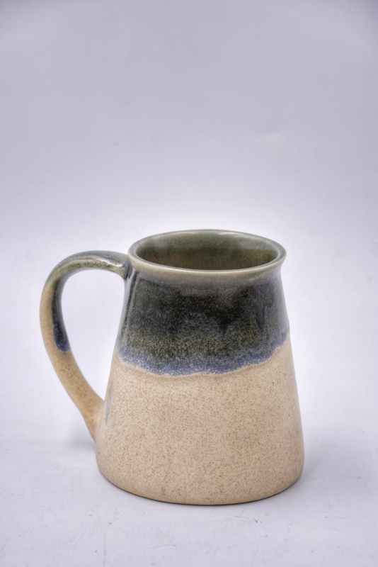 Handmade Ceramic Studio Pottery Sea Green Cream Mug