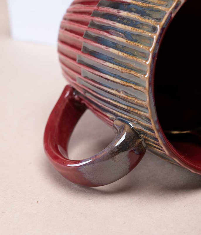 Dripped Trail Red Mugs